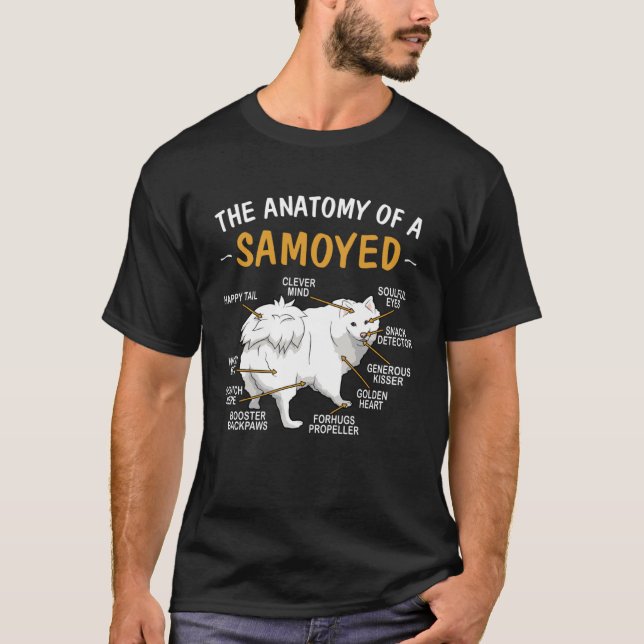 T-shirt Anatomy Of A Samoyed For Dog (Devant)