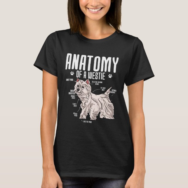 T-shirt Anatomy Of A West Highland White Terrier (Devant)
