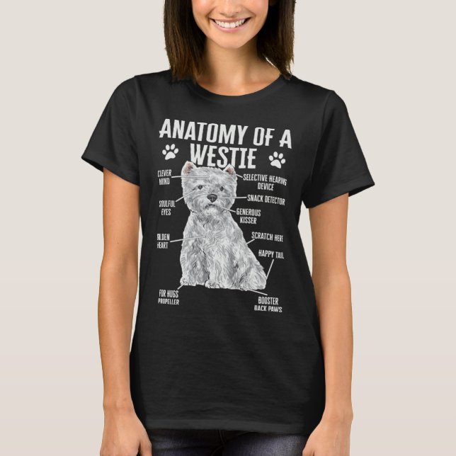 T-shirt Anatomy Of A Westie West Highland White Terrier (Devant)