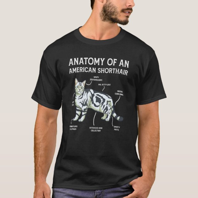 T-shirt Anatomy Of An American Shorthair Cat (Devant)