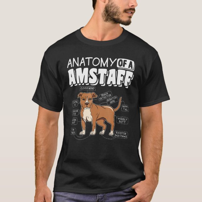 T-shirt Anatomy Of An Amstaff Dog (Devant)