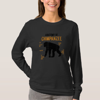 T-shirt Anatomy Of Chimpanzee Monkey Chimp Ape Wildlife Ch