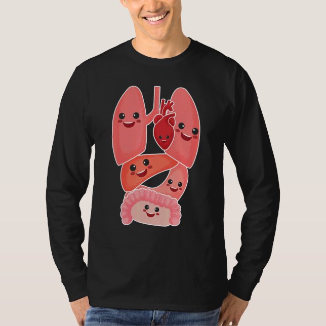 T-shirt Anatomy Physiology Heart Lungs Vital Organs Illust (Devant)