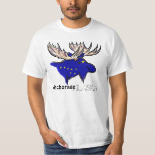 T-shirt Anchorage Alaska drapeau local valeur tee