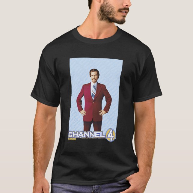 T-shirt Anchorman Ron Burgundy Channel 4 Portrait (Devant)