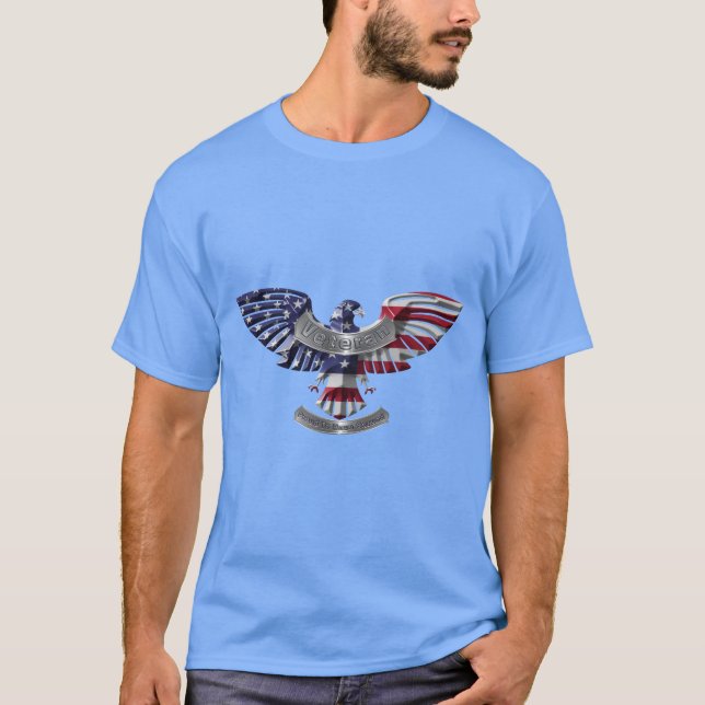 T-shirt Ancien Aigle Américain "Fier D'Avoir Servi" (Devant)