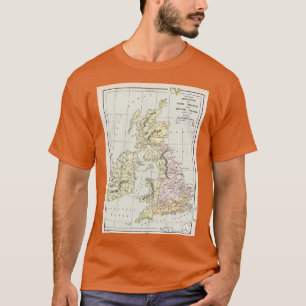 T-shirt Ancien AngloSaxon British Isles Carte 1901 Grea Vi