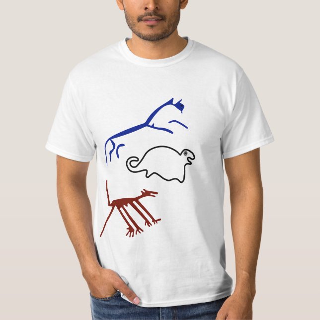 T-shirt Ancien art tribal de la Terre - Anciens animaux (Devant)