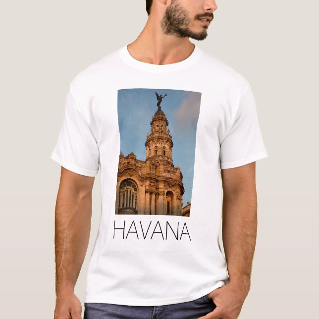 T-shirt Ancien bâtiment Spire, La Havane, Cuba (Devant)