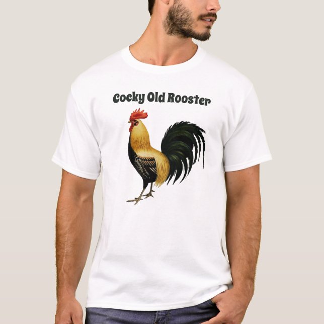 T-shirt Ancien coq, avec un graphique de coq (Devant)