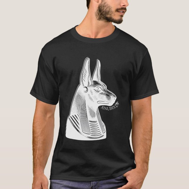 T-shirt Ancien Dieu Égyptien Anubis Oeil De Horus Kemet Eg (Devant)