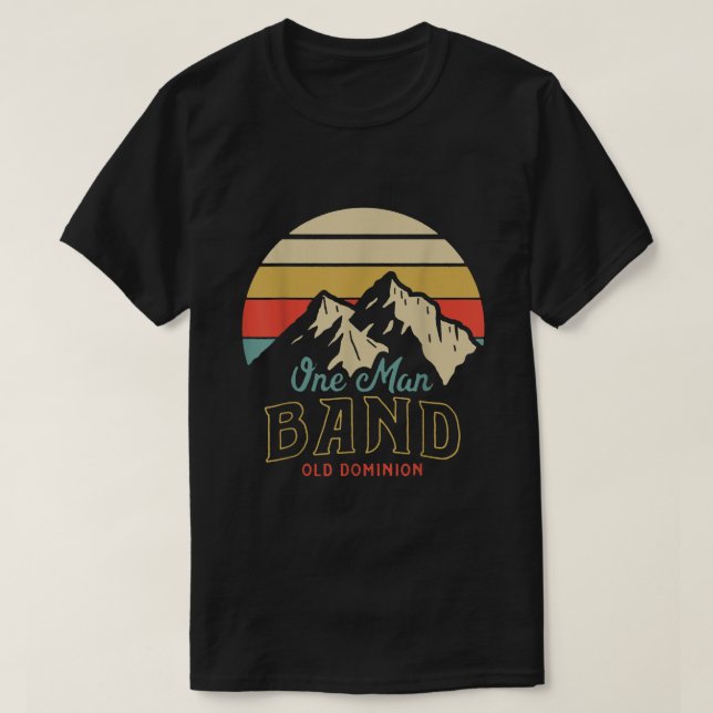 T-shirt Ancien Dominion One Man Band Mountains (Design devant)
