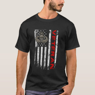 T-shirt Ancien Drapeau américain Parachutiste aéroporté en