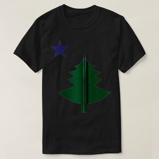 T-shirt Ancien drapeau de l'État du Maine 1901 Pine Tree Z (Design devant)