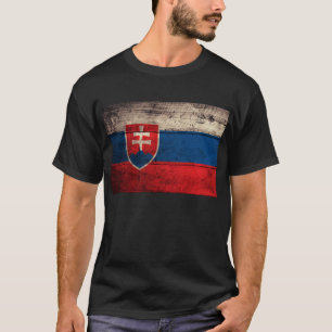 T-shirt Ancien drapeau slovaque en bois ;