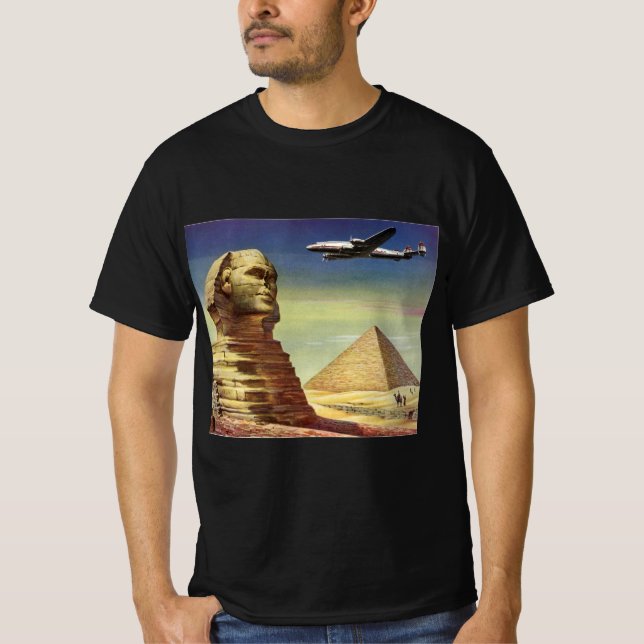 T-shirt Ancien Grand Sphinx de Gizeh, Pyramides d'Égypte (Devant)