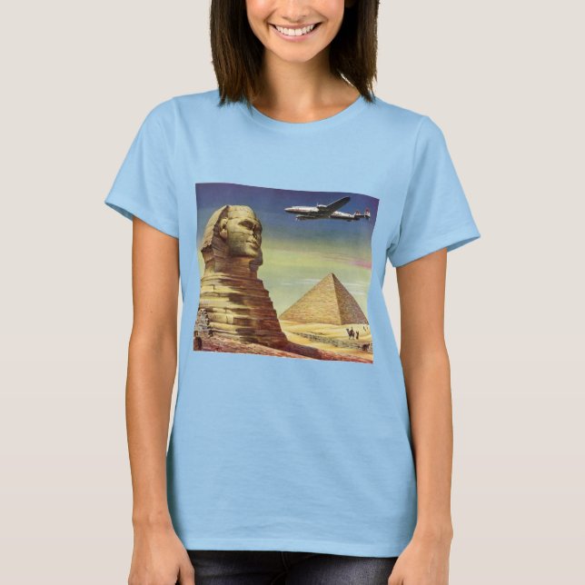 T-shirt Ancien Grand Sphinx de Gizeh, Pyramides d'Égypte (Devant)