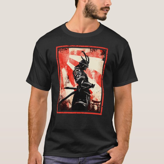 T-shirt Ancien Japonais Samurai Bushido Katana Ronin Asie (Devant)