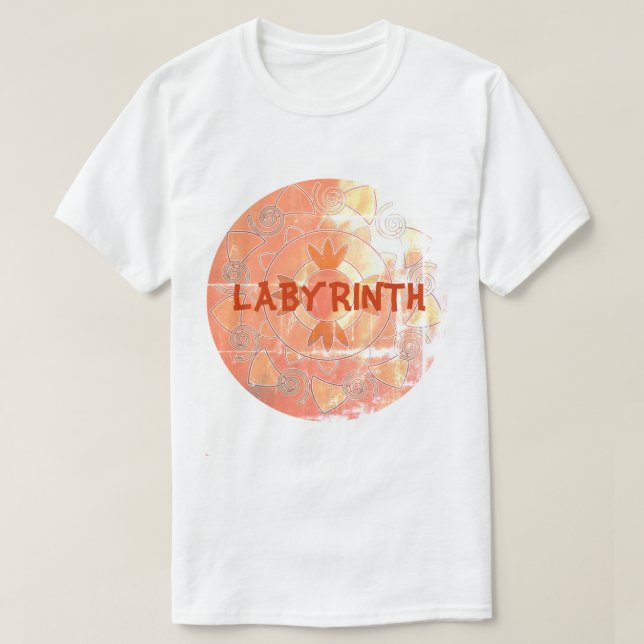 T-shirt Ancien Labyrint personnalisable texte ronde mandal (Design devant)