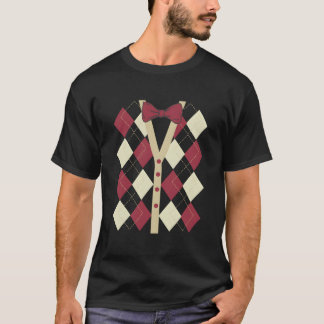 T-shirt Ancien motif argyle des 100 jours d'école