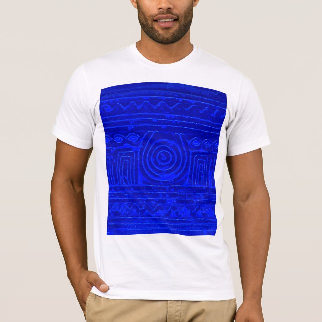 T-shirt Ancien Motif mésopotamien sumérien bleu (Devant)