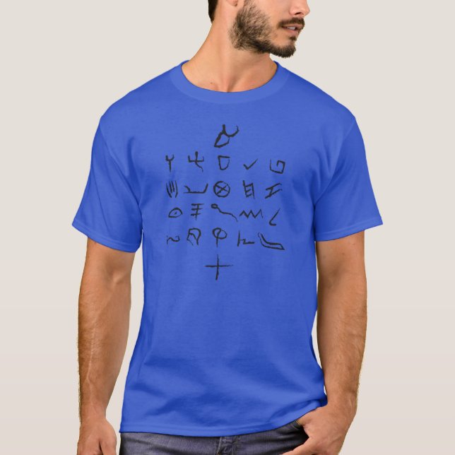 T-shirt Ancien Paleo hébreu Alephbet Noir (Devant)
