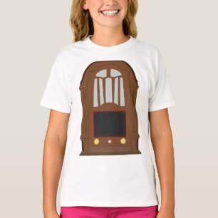 T-shirt Ancien poste de radio à tubes en bois antique stér