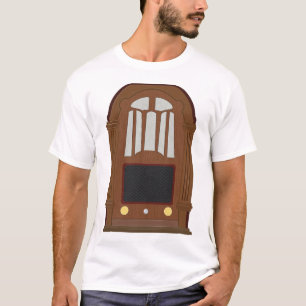 T-shirt Ancien poste de radio à tubes en bois antique Stér
