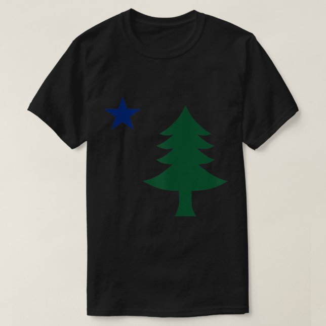 T-shirt Ancien premier drapeau de l'arbre du pin du Maine  (Design devant)