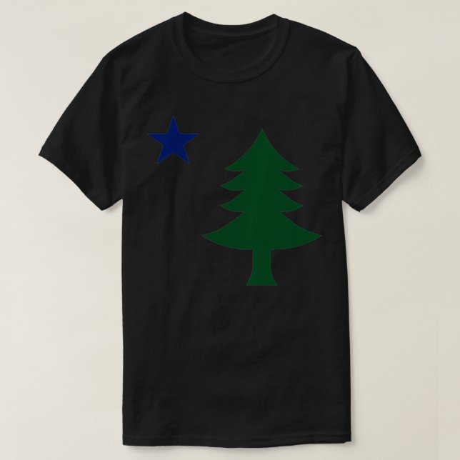 T-shirt Ancien premier drapeau de l'arbre du pin du Maine  (Design devant)