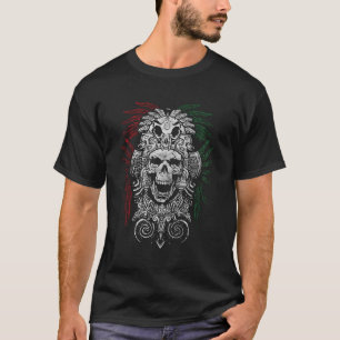 T-shirt Ancien roi aztèque Crâne mexicain Mayas Calavera A