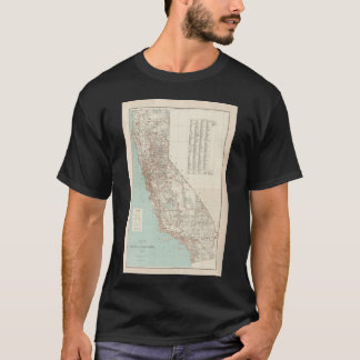 T-shirt Ancienne carte de Californie 1879 Vintage État cal