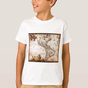T-shirt Ancienne carte du continent américain