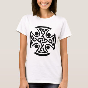 T-shirt Ancienne Croix Celtique à Entrelacs d'Art Fin