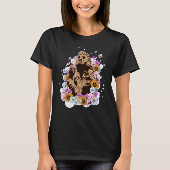 T-shirt Ancienne statue de sculpture Maya Aztec (Devant)