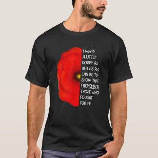 T-shirt Anciens Combattants Jour de Peur Oublions Red Popp