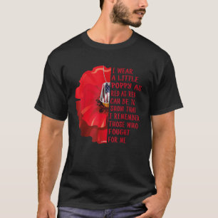 T-shirt Anciens Combattants Jour de Peur Oublions Red Popp