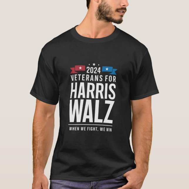 T-shirt Anciens Combattants Pour Harris Walz Présidentiell (Devant)