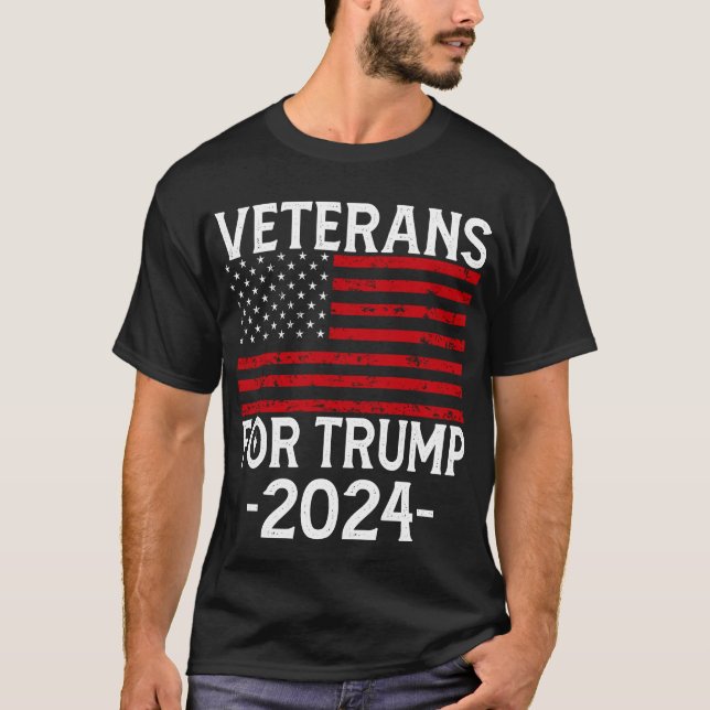 T-shirt Anciens combattants pour Trump 2024 Pro Trump (Devant)