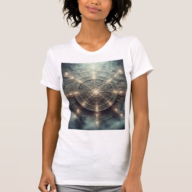 T-shirt Ancient Arcane Sigil Circle – Glowing Mystics (Devant)