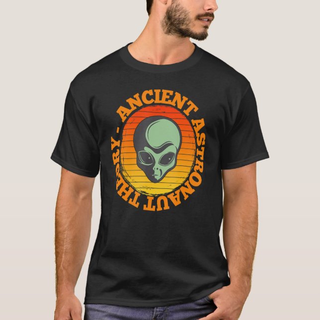 T-shirt Ancient Astronaut Theory Funny Alien Head Science  (Devant)