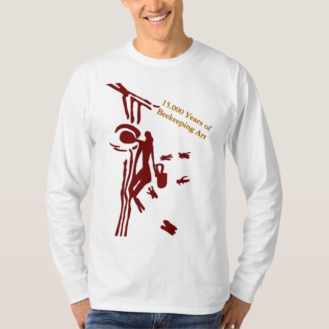 T-shirt Ancient Cave Beekeeping Drawing | Long Sleeve (Devant)
