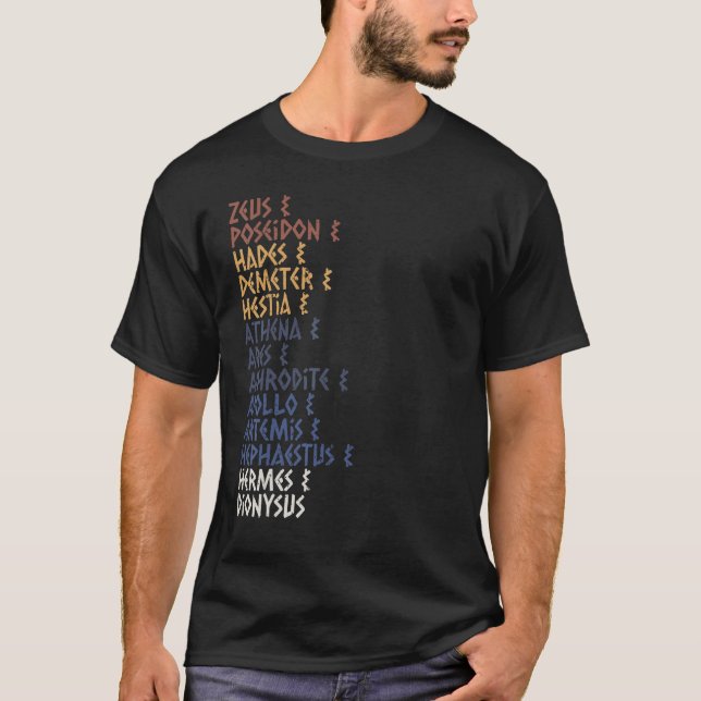 T-shirt Ancient Greek God and Goddess Greek Mythology Myth (Devant)