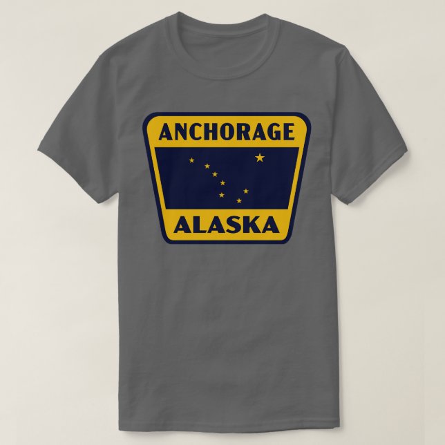 T-shirt Ancrage Alaska Insigne rétro Jaune (Design devant)