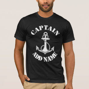 T-shirt Ancrage de nom de capitaine personnalisé