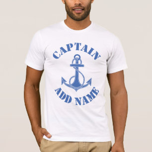 T-shirt Ancrage de nom de capitaine personnalisé