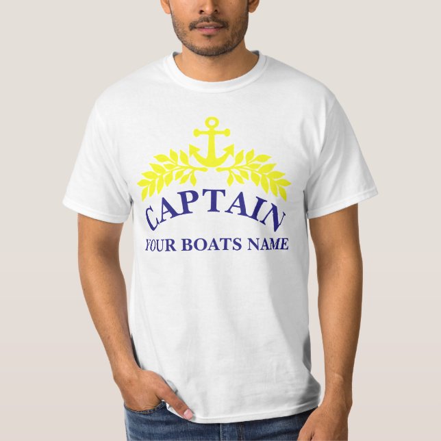 T-shirt Ancrage des navires du capitaine de bateau (Devant)