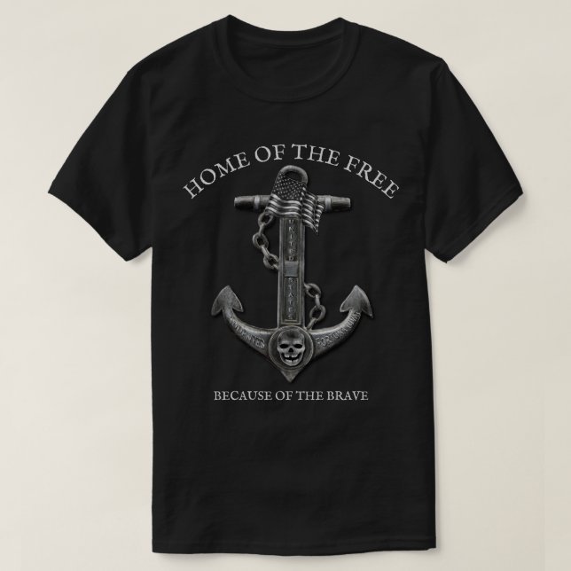 T-shirt Ancrage du drapeau américain patriotique pirate na (Design devant)