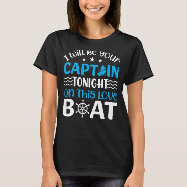 T-shirt Ancre Avec Dire Pour Capitaine Pontoon Motor Boati (Devant)