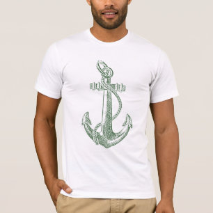 T-shirt Ancre Bateau Nautique Etching Grunge